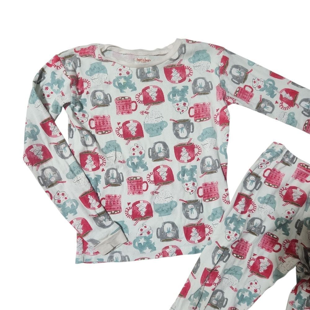 Burt's Bees Holiday Pajamas Size 10 2 Pc Christmas Hot Cocoa Organic Cotton - Picture 6 of 6